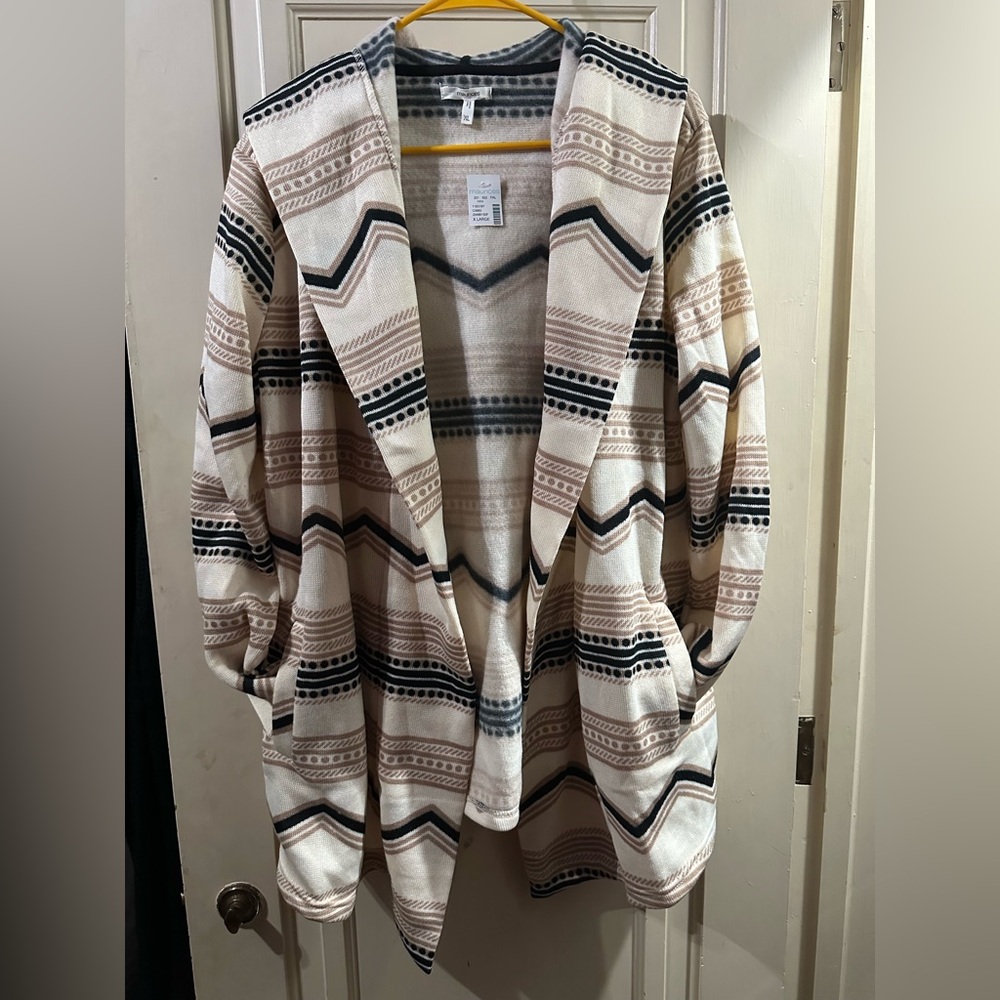 Maurices Beige and Black Patterned Sweater